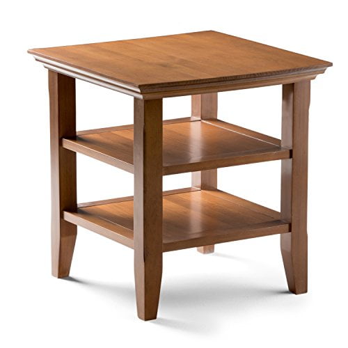 SIMPLIHOME Acadian End Table, 19 inch, Light Golden Brown