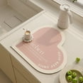thumbnail image 2 of Heart Shaped Diatomaceous Mud Mat Absorbent Sink Drying Pad for Kitchen Countertop Dish Drainer Fast Drying Non-Slip(Pink), 2 of 6