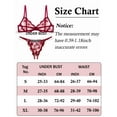 thumbnail image 3 of Ausing Bra and Panty Sets for Women Matching Underwear Bralettes Lace Mesh Push Up V Neck trappy Floral Embroidered Breathable Underwear 2 Piece Red M, 3 of 7