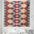 thumbnail image 1 of Ikat Tapestry, Oriental Double Batik Tie-Dye Weaving Style Graphic Ikat Forms Cultural Artisan, Fabric Wall Hanging Decor for Bedroom Living Room Dorm, 5 Sizes, Red Orange Teal, by Ambesonne, 1 of 1