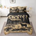 thumbnail image 2 of Manfei Teens Wildlife Reindeer Bedding Comforter Set 7 Pieces, Farmhouse Animal Full Bedding Set, Rustic Countryside Reversible Fitted Sheet Flat Sheet, Luxury Bedroom Decor, 2 of 7