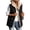 Black, variant on Women Fleece Lined Quilted Vest Sleeveless Zip up Outerwear Lapel Collar Warm Waistcoat Casual Fall Winter Gilet with Pockets M