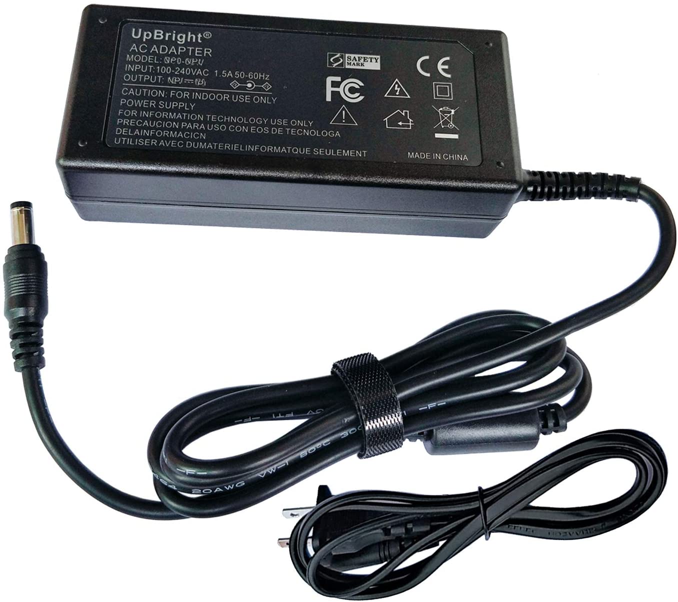 UPBRIGHT NEW Global AC / DC Adapter For LG Flatron W2230S W2230S-EF W2230S-KF W2230S-PF W2230S-PFV W2230S-NF W2230S-NFV 22" LCD 21.5" Monitor Power Supply Cord Cable PS Charger Input: 100 - 240 VAC Wo - image 1 of 5