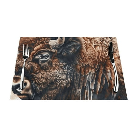 

Animal painting art Dining mat washable heat-resistant indoor/outdoor dining mat vinyl woven non slip dining mat for restaurant table protection PVC dining mat