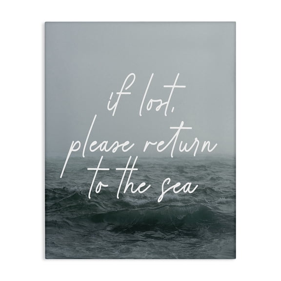 Stupell Industries Contemporary Return To Sea Phrase Canvas Art, 24 x 30, by Lil' Rue