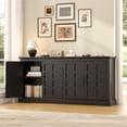 thumbnail image 2 of Winkalon 70'' Large Sideboard Buffet Cabinet, Farmhouse Kitchen Storage Cabinet with 4 Doors, Wood Coffee Bar Cabinet for Living Room, Black, 2 of 9
