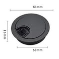 thumbnail image 3 of 1pc Cable Hole Cover For Desk Metal Grommet Table Cable Tidy Wire Hole Cover Chrome Brush 50/53/60mm Detachable Precise Buckle, 3 of 8