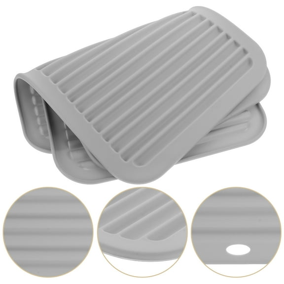 Masteelf 2pcs Silicone Kitchen Mats Rubber Pot Holders Kitchen Place Mats Countertop Protector Placemats For Dining Table Pot Holders