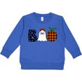 thumbnail image 2 of Inktastic Boo Halloween Ghost and Plaid Pumpkin Toddler Sweatshirt, 2 of 4