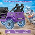 thumbnail image 2 of OLAKIDS Ride on Truck, 12V Battery Powered Electric Vehicle for Kids with Remote Control, Bluetooth, Power Display, LED Lights, Music Player, Ride on Toy for 3+ Boys Girls, 2 of 9