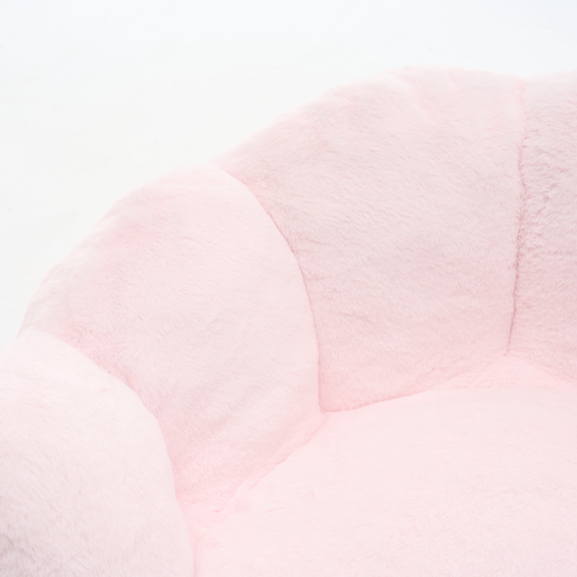Leumius Large Lazy Sofa Chair, Comfortable Velvet Fabric Large Petal Sofa for Bedroom, Living Room and Gaming Pink