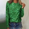 thumbnail image 2 of Yuzhih Women Sequin Top Crew Neck Long Sleeve Shiny Shirt Sparkly Glitter Party Tops Blouse for Party Club, 2 of 4