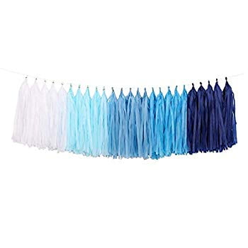 navy tassel garland
