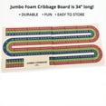 thumbnail image 2 of S&S Worldwide Jumbo 34" Long Foam Cribbage Board.  2-Piece Board Locks Together to Form a Huge 34" x 14-1/5" x 1" thick 3 Track Board.  Includes 12 Easy to Grasp Pegs.  Perfect for Seniors., 2 of 6