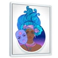 thumbnail image 3 of Designart 'Portrait of Afro American Girl With Blue Hair II' Modern Framed Canvas Wall Art Print, 3 of 5