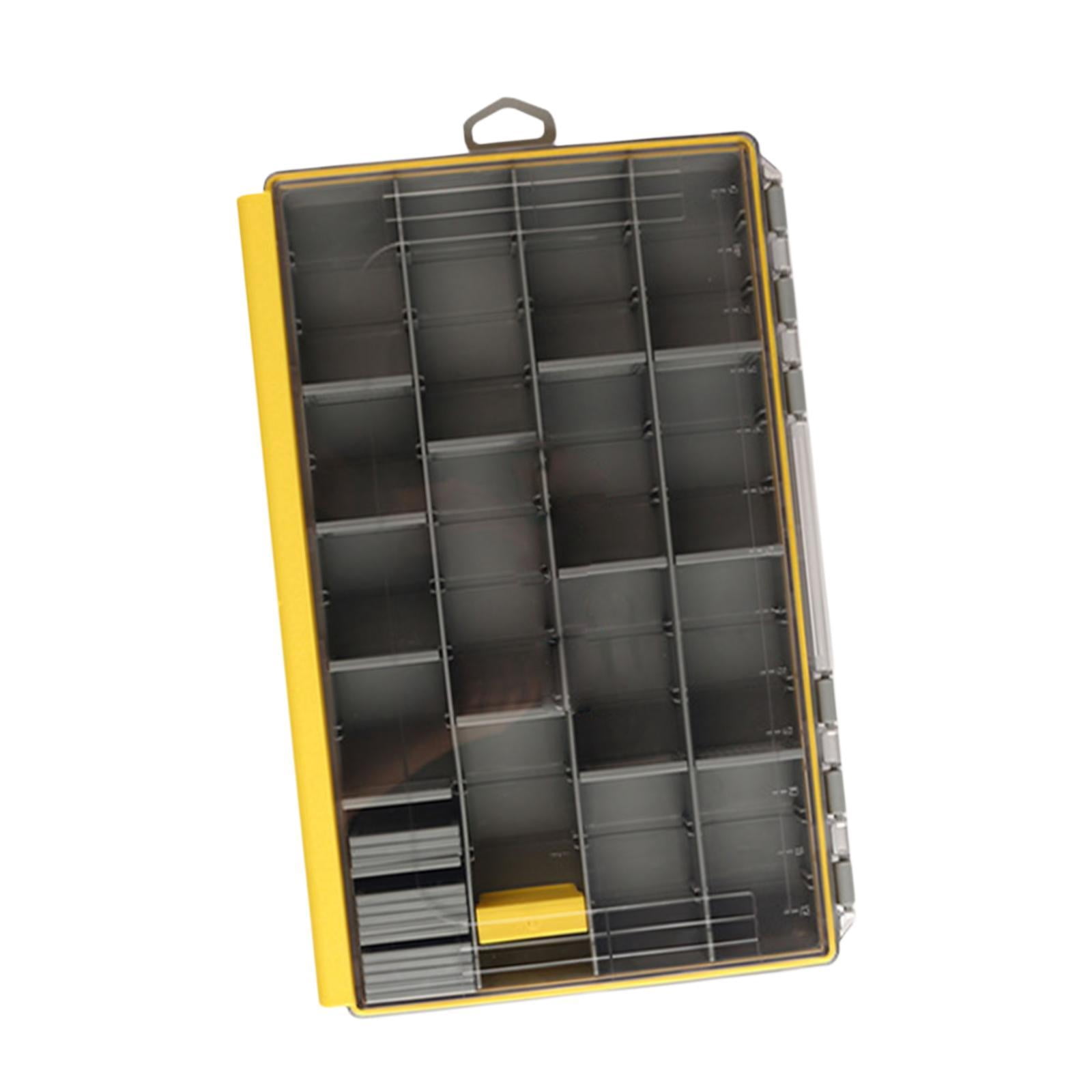 Wswqop Fishing Tackle Box Lightweight Multi Grids Lure Box Convenient Storage Container 27.5x18x4.5cm