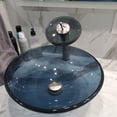 thumbnail image 4 of Novatto NSFC-168G001BNS Nera Clear Slate Gray Glass Vessel Sink Combo Set with Brushed Nickel Faucet, Drain and Mounting Ring, 4 of 4