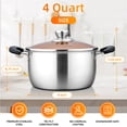 thumbnail image 2 of GPED 4QT Stock Pot with Lid, Stainless Steel Soup Pasta Pot with Visible Lid for Soup Pasta Vegetable, Induction Cooking Pot for All Stoves, Sturdy & Double Handle, Dishwasher Safe, 2 of 7