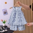 thumbnail image 3 of CAICJ98 Toddler Baby Summer Clothes Girl 3 6 12 18 Months 2T 3T 4T 5T Girls Outfits Cute Dinosaur Tank Tops+Shorts Outfits Lightweight Elastic Cotton Short Sets (Blue,3-4 Years), 3 of 5