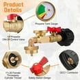 thumbnail image 3 of 3 pcs Propane Refill Elbow Adapter with Tank Gauge, Propane Tank Adapter for 1 lb Tank, Universal Propane Gas Gauge, 3 of 6