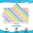 thumbnail image 2 of Pastel Color Checkered Pattern Hooded Bath Towel，50"x30" for Ages 3 To 12 Kids, Quick Dry Lightweight Soft Microfiber Hood Beach Towel Cover Up for Kids, 2 of 7