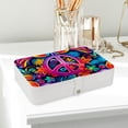 thumbnail image 6 of Peace Earring Organizer Holder Jewelry Stand, PU Leather with Removable Compartment, Portable, 6 of 6