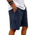 thumbnail image 4 of Cargo Shorts for Men Corduroy Drawstring Elastic Waist Shorts Summer Beach Casual Beach Bermuda Short with Pockets Straight-Leg Outfit,Blue S, 4 of 6