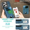 thumbnail image 6 of for iPhone 13 Pro Max Case Wallet, 2 in 1 Detachable Magnetic with Card Holder Back Cards Slot RFID Blocking PU Leather Shockproof Protective Stand Phone Case Cover for Women Men - Blue, 6 of 11