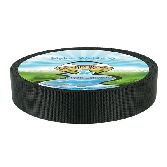 Country Brook Design® 1 3/4 Inch Black Heavy Nylon Webbing, 10 Yards