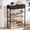 Black, variant on BGTREND 5-Tier Shoe Rack Organizer with Wooden Top and 2 Fabric Drawers, Shoe Stand Shelf for Entryway Hallway, Black