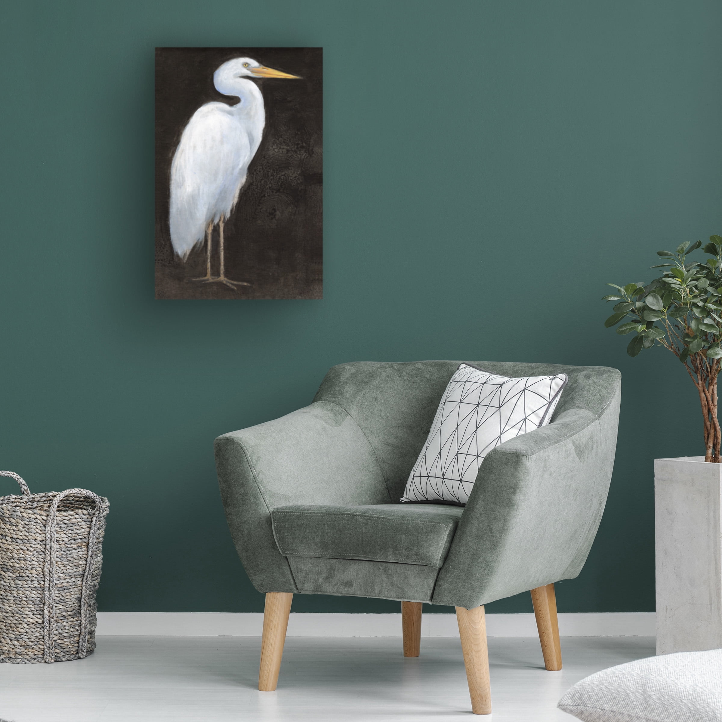 Tim O'Toole 'White Heron Portrait I' Canvas Art