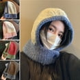 thumbnail image 3 of Outdoor Ski Fashion Ear Protection Pilling Resistant Windproof Autumn Headgear Bib Hat Earflaps Scarf Hat Knitted Hat Bomber Cap Beanie B, 3 of 8