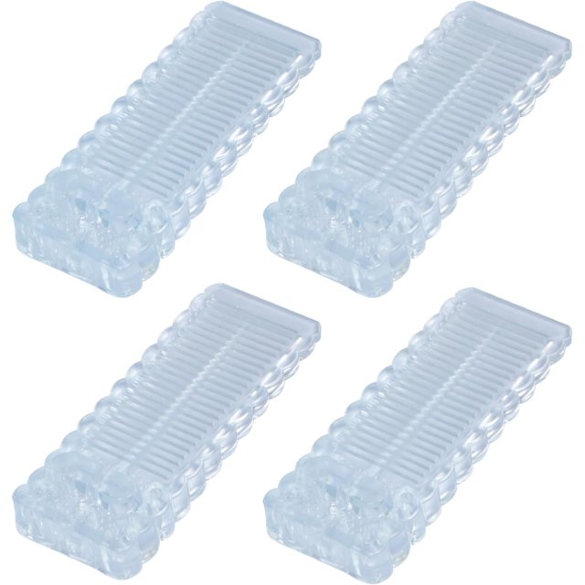 QPENWEI 4 Pièces Transparent Antidérapante Bloc Arrêts de Portes Durables Butee de Portail Bloque Butoir de Porte Empilables pour Tous Types de Sols en Intérieur et Extérieur