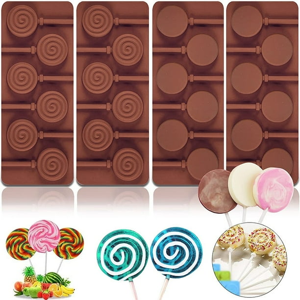 Lollipop Candy Mold Silicone Lolly Pops Molds Round Swirl Hard Candy