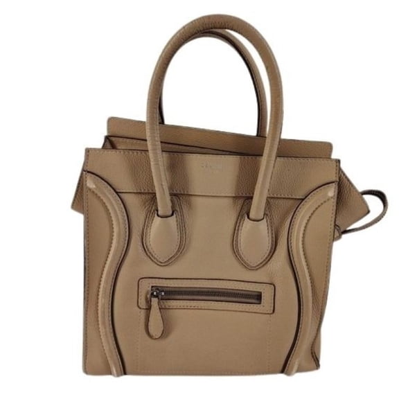 Pre-Owned CELINE Celine Luggage Micro Shopper Handbag, Brown Leather, Women's
