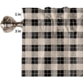 thumbnail image 5 of 54 Inch Long Tier Curtains for Kitchen, Western Texas Country Star Berries Black Buffalo Plaid Bathroom Window Curtains Rod Pocket Short Curtains Window Treatment Tiers for Living Room 2 Panels, 5 of 5