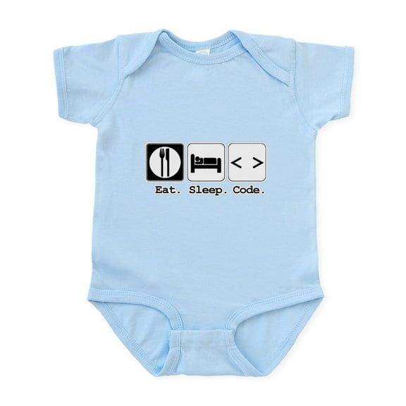 CafePress - Eat. Sleep. Code. Infant Bodysuit - Baby Light Bodysuit, Size Newborn - 24 Months