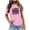 Pink, variant on Fesfesfes Short Sleeve Shirts for Women Fitted Women's Fashion Printed Loose T-shirt Short Sleeves Blouse Round-Neck Casual Tops Women's Shirts 10(XL)