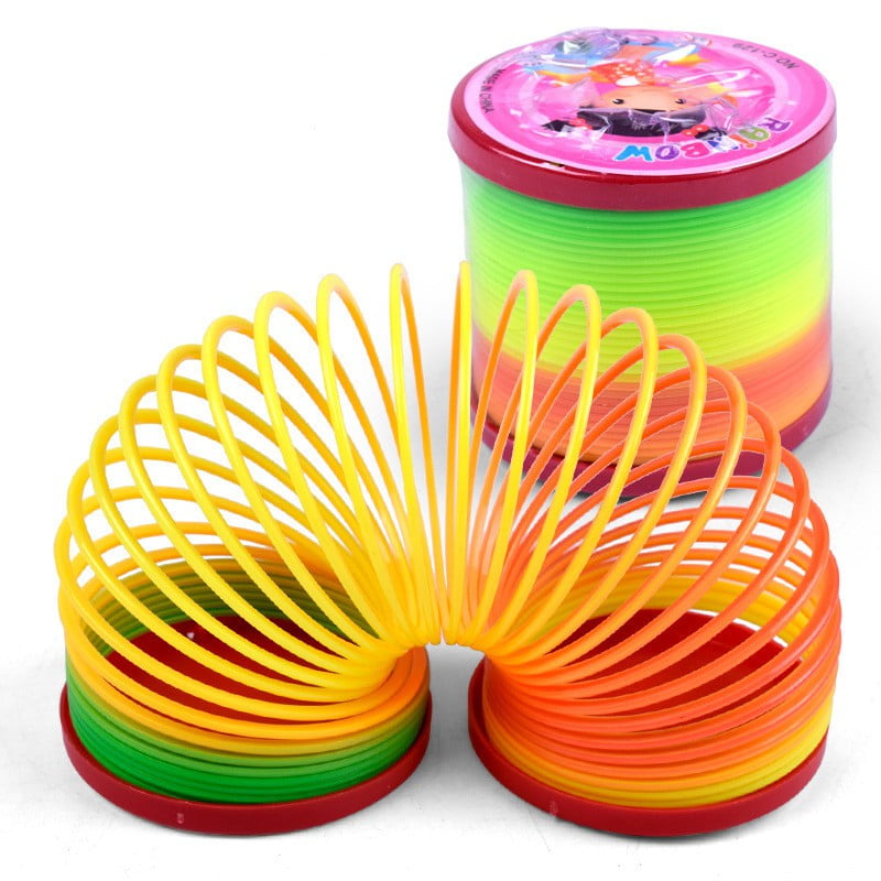 1Pcs Magic Slinky Plastic Rainbow Springs Bounce Children FunToy Birthday Gif Hg 