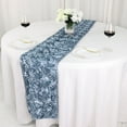 thumbnail image 3 of BalsaCircle 14" x 108" Raised Roses Floral Table Top Runner Wedding Linens Dusty Blue, 3 of 8
