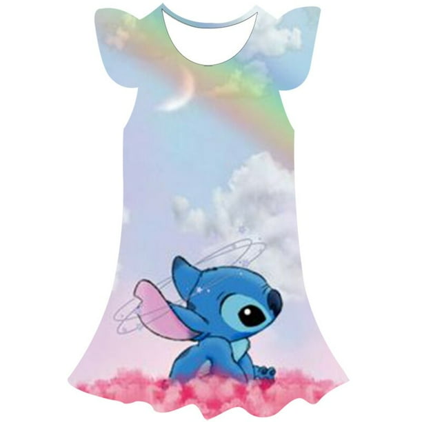 Vestido de punto de princesa de Disney, novedad de 2023, disfraces de Stich para niñas, regalos de fiesta de cumpleaños, ropa, vestidos de Cosplay de Halloween, ropa 8T Gao Jinjia LED