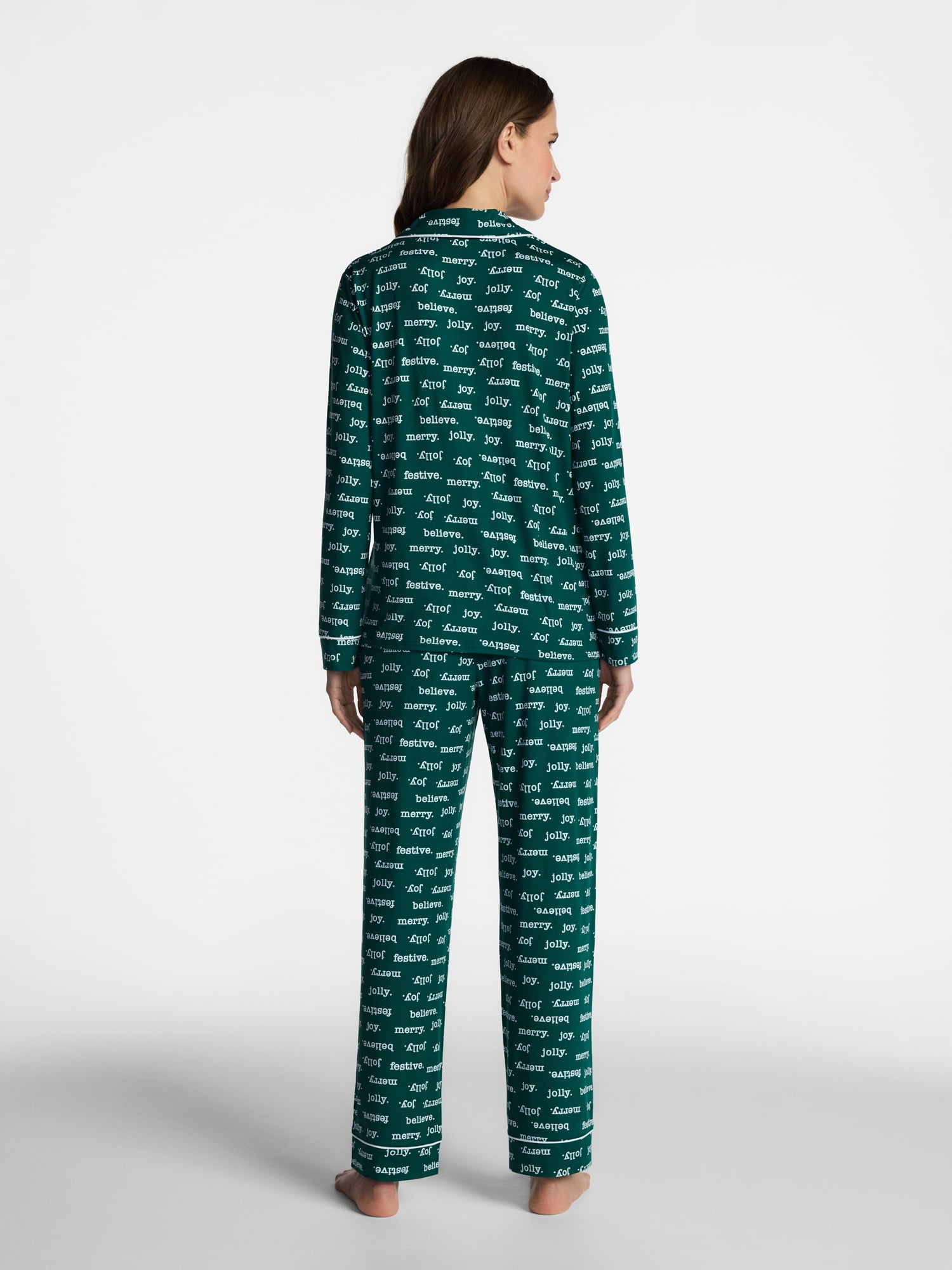 Holiday Time Matching Family Sleepwear Women's Top and Pants Set, 2-Piece, Sizes S-3X