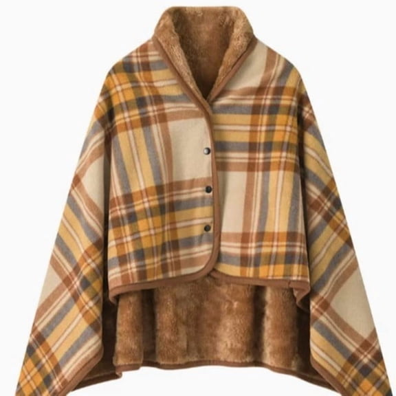 Shawl for Women with Large Front Pockets Wearable Blanket Winter Poncho Wrap Shawl Cape Women Warm Gifts 100*140cm
