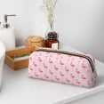 thumbnail image 7 of Uemuo Cute Flamingo with Heart Printed Leather Pencil Case, Pencil Pouch, Portable Pencil Bag, Pen Case for& Office, 7 of 7