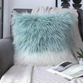 thumbnail image 3 of Phantoscope Merino Style Faux Fur Series Decorative Throw Pillow Bundle, 12" x 20"/20" x 20", Blue White, 2 Pack, 3 of 5