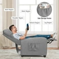 thumbnail image 3 of Giantex Fauteuil Inclinable de Massage, Canapé Simple Ergonomique Réglable avec Siège Rembourré, Dossier, Repose-Pieds, Canapé Inclinable avec Télécommande, Fauteuil Inclinable de Massage Moderne pour Salon, Bureau (Gris), 3 of 10
