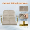 thumbnail image 6 of CLATINA Velvet Home Office Desk Chair, Fabric Ergonomic Executive Computer Chairs with Golden Base and Arms, Swivel Rolling Vanity Makeup Chair on Wheels for Bedroom, Vanity, Livingroom, Gray, 6 of 6