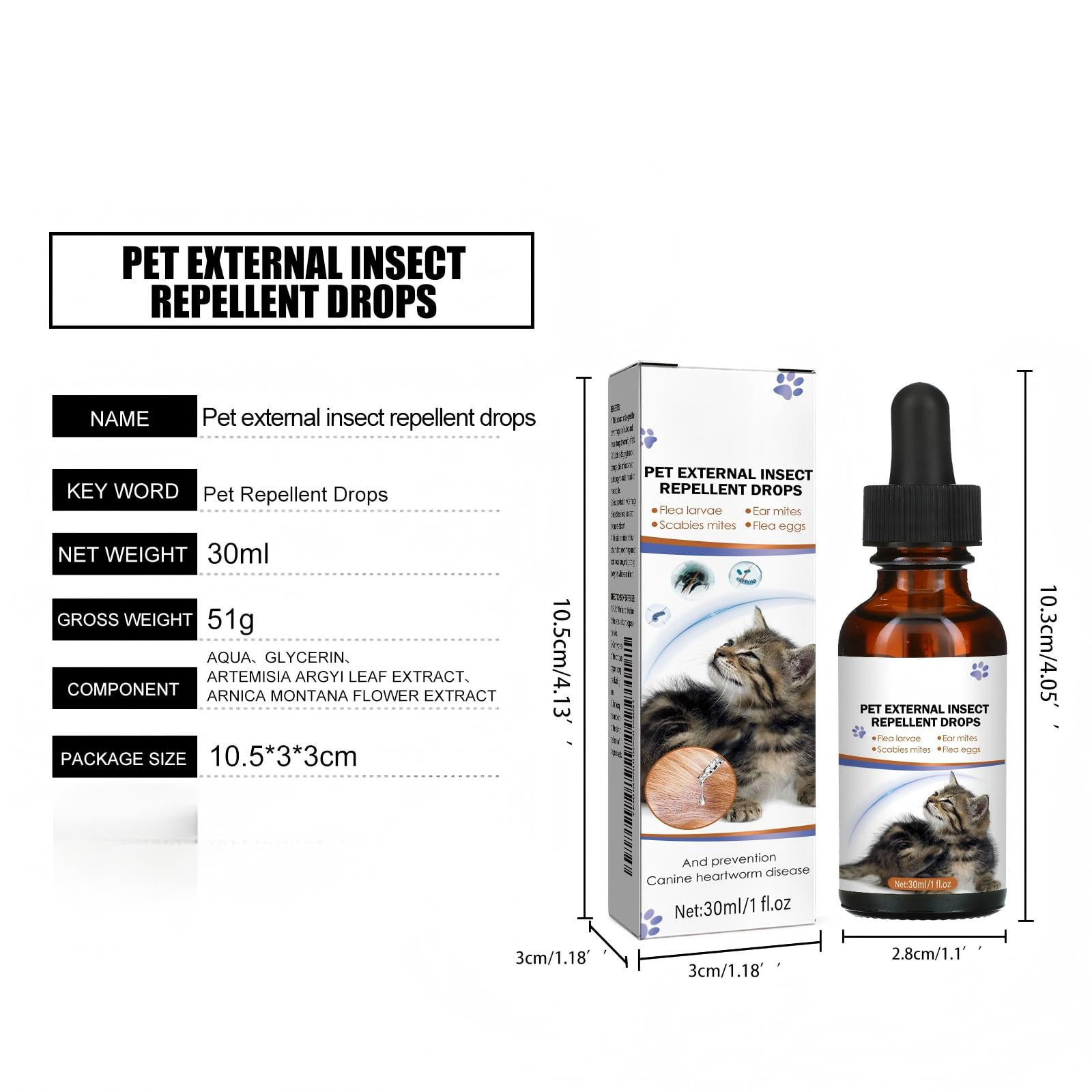 Alvantor Flea and Tick Prevention Drops for Cats & Dogs with Natural Deworming Treatment, 1 fl. oz