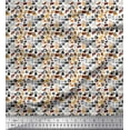 thumbnail image 1 of Soimoi Silk Fabric Paw & Puppies Cartoon Print Fabric by Yard 42 Inch Wide, 1 of 3