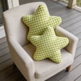 thumbnail image 6 of Grid Fabric Five Pointed Star Plush Pillow, Soft Lumbar Support Cushion, Decorative Throw Pillow for Sofa Bedroom Living Room,Green, 6 of 7